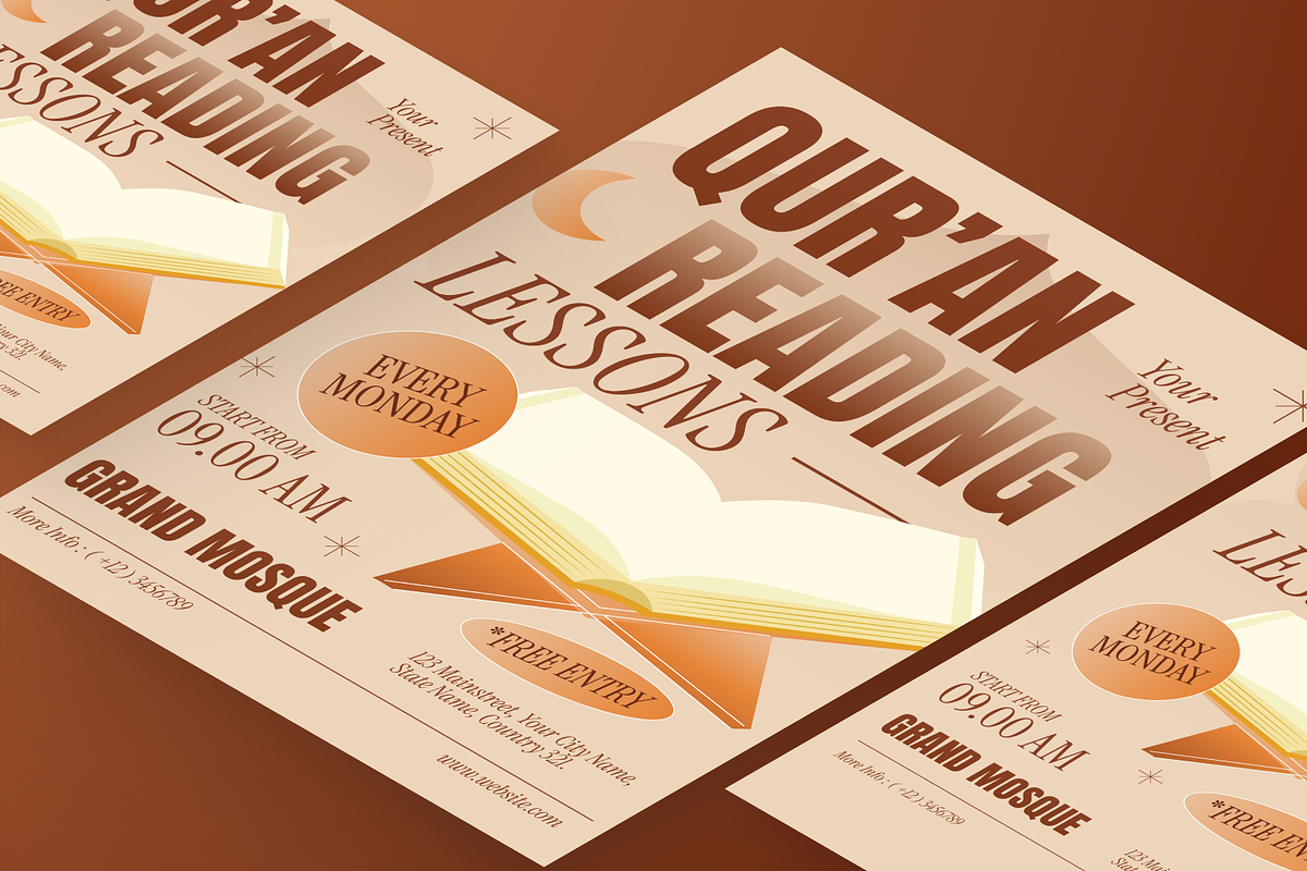 Quran Reading Lessons Flyer Set, a Flyer Template by Annora Studio (Photo 5 of 6)