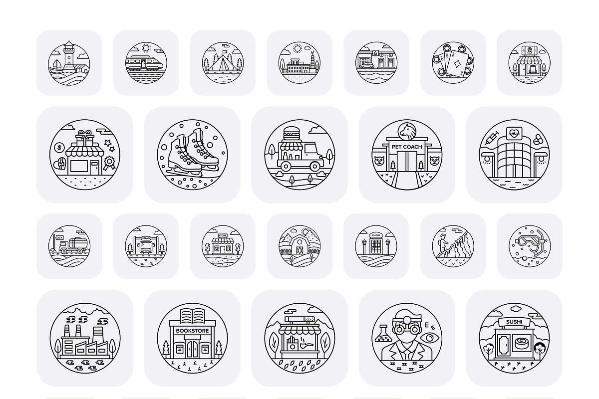 Landscape Icon Set, a Duotone Icon by Brickclay (Photo 7 of 9)