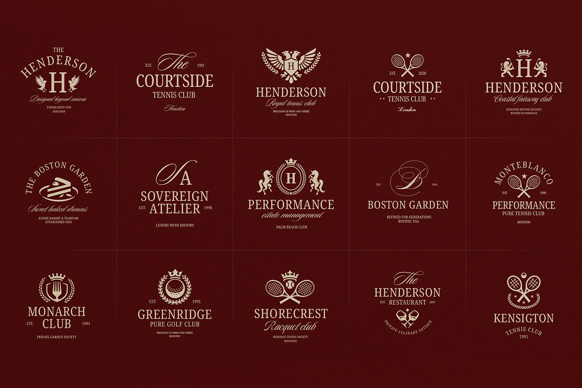 Old Money Vintage Logo Collection, a Branding & Logo Template by Vasya Kobelev (Photo 16 of 17)