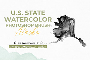 Alaska US Watercolor PS Brush