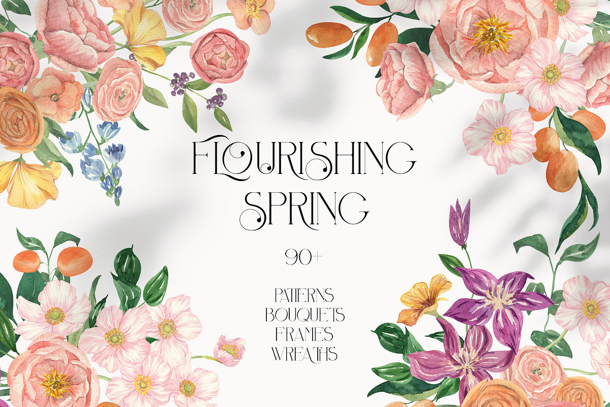 Flourishing Spring Garden Watercolor, a Seasonal Illustration by Catch the Dream Art (Photo 1 of 13)