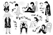 People in depression, a Healthcare Illustration by handsketched (Thumbnail 1 of 8)