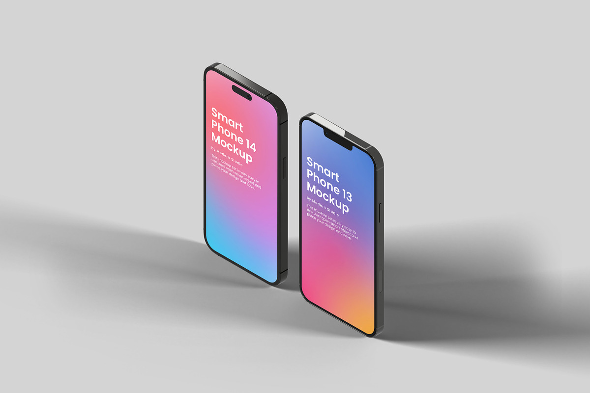 iPhone 13 Pro and 14 Pro Mockup, an iPhone Mockup by Modern Studio (Photo 5 of 14)