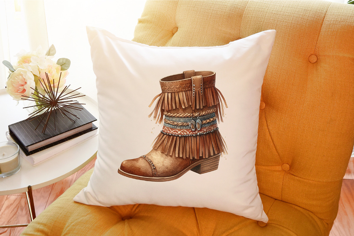 Watercolor Boho Boots Clipart, an Illustration by Sublimation Artist (Photo 6 of 6)