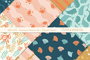 Sea life seamless pattern papers, a Pattern Graphic by Olive & Mimosa (Thumbnail 2 of 4)