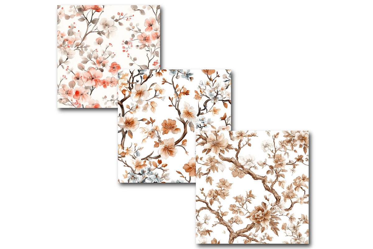 Toile Elegance Chinoiserie Floral, a Pattern Graphic by SinaCreation (Photo 3 of 5)