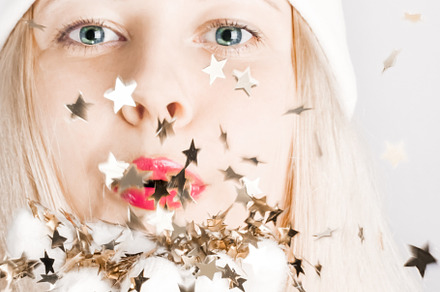 Young blonde girl in christmas time featuring christmas, beauty, and blond, a Holiday Photo by Anneleven