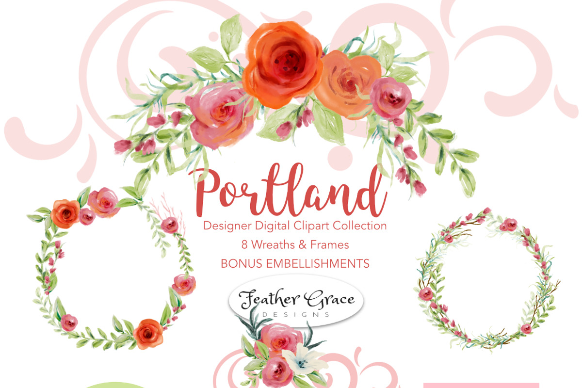 Watercolor Flowers-Pink Roses, an Illustration by Feather Grace Designs (Photo 3 of 6)