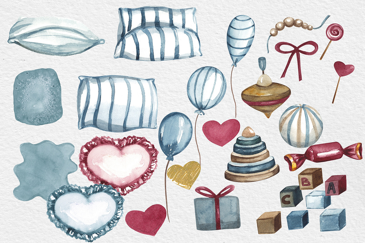 Sweet Teddy Bears Watercolor Clipart, a Decorative Illustration by HabitusDesigns (Photo 2 of 12)