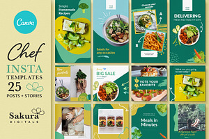 Chef Instagram Templates for Canva