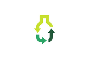 Bottle Recycle Logo Vector Icon