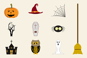 Spooky Halloween Elements Collection