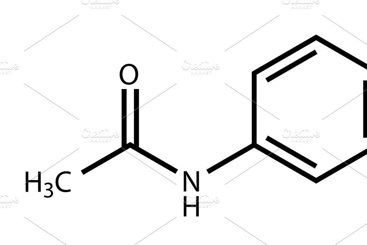 Structural formula of paracetamol (a, an Illustration by Leonid Andronov