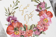 Floral Wreath Save the Date Card, an Invitation Template by R Whitehurst Design (Thumbnail 2 of 3)