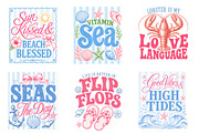 Preppy Coastal Summer Clipart Bundle, a Seasonal Illustration by Dream Creation (Thumbnail 7 of 11)