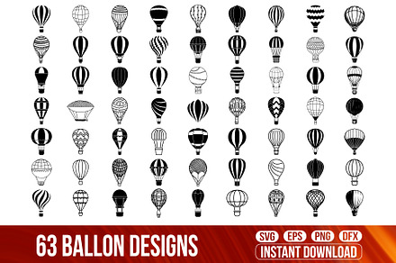 Hot Air Balloon Vector Silhouette