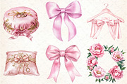 Pink Wedding Day Clipart, an Illustration by DreamCafeArt (Thumbnail 4 of 7)