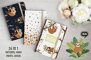 Cute Sloths Prints & Patterns, an Animal Illustration by Dasha_D (Thumbnail 2 of 13)