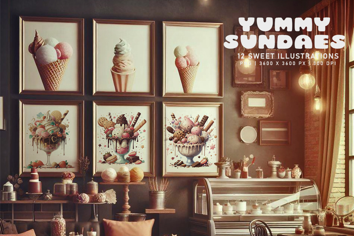 Yummy Sundaes, a Food Illustration by Digital Art Creations (Photo 9 of 9)