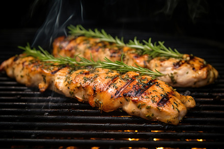 Chicken marinated fillet meat on the grill, a Food & Drink Photo by AlyaAnd