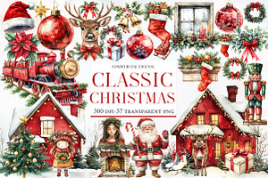 Classic Christmas Clipart, an Illustration by Designworld
