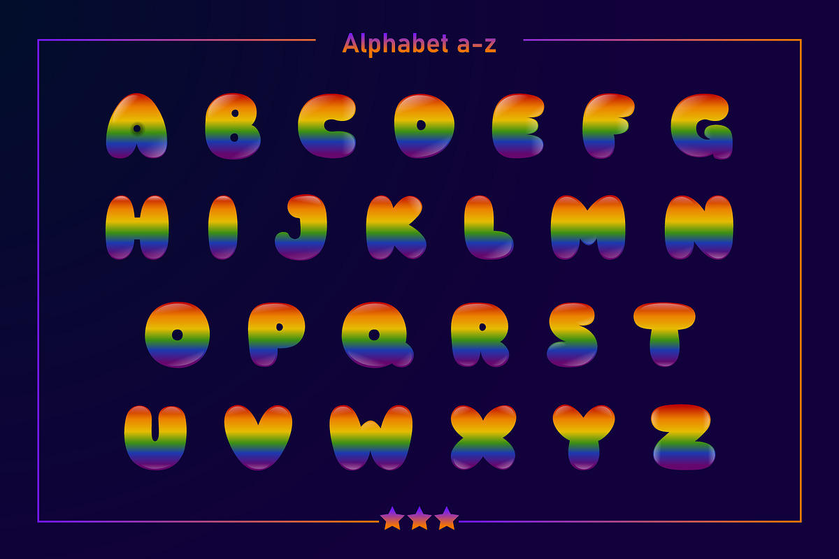 LGBTQ Rainbow Color Fonts, a Font by Fox7 By Rattana (Photo 3 of 8)