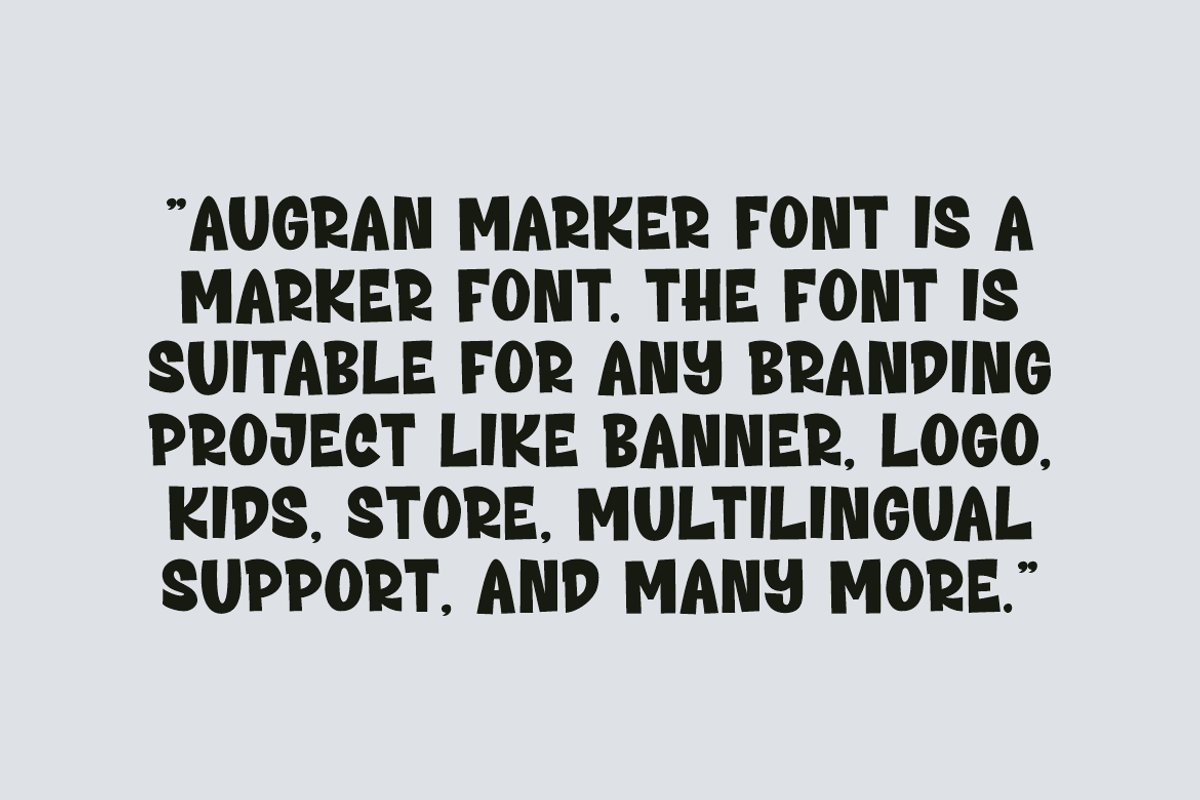 Augran Marker Font, a Sans Serif Font by Iqsiart Studio (Photo 4 of 6)