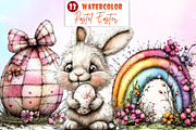Pastel Easter Watercolor Clipart, an Illustration by Watercolor design (Thumbnail 1 of 5)
