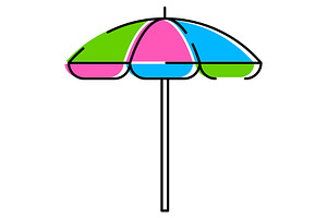 Illustration of parasol., a Decorative Illustration by incomible