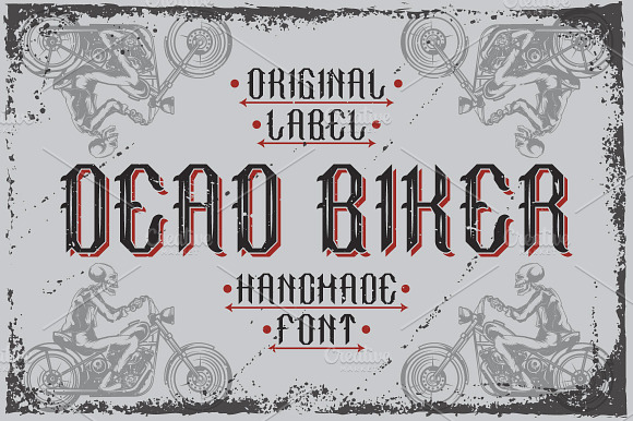 Handcrafted font "Dead biker" preview 7