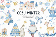 Watercolor Scandinavian Christmas, a Seasonal Illustration by SvetaArtStore (Thumbnail 1 of 9)