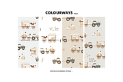 Farm cart farming gardening pattern, a Pattern Graphic by Milatoo (Thumbnail 2 of 4)