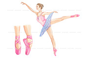 Watercolor Ballerina Clipart, an Illustration by ArtfulStudio (Thumbnail 7 of 9)