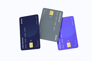 Floating Credit Card Mockup Set, a Product Mockup by graphypix