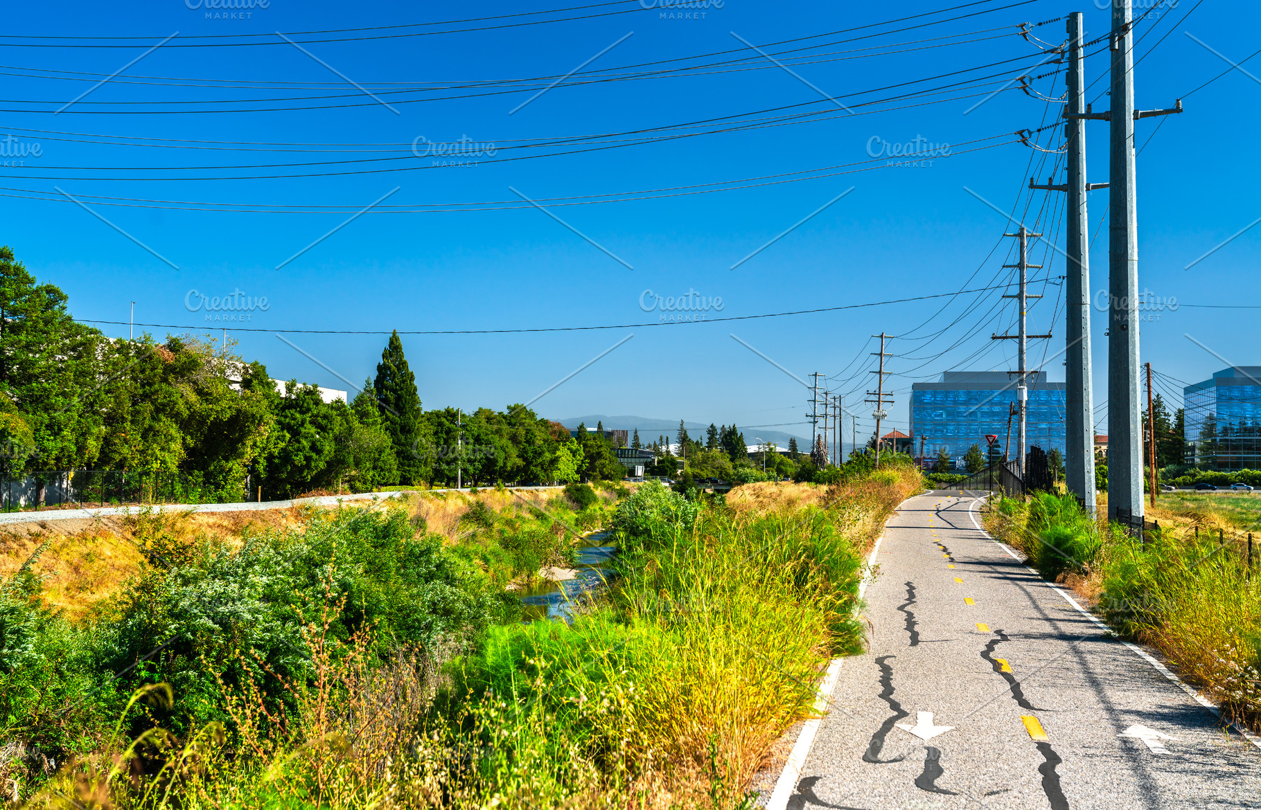 San Tomas Aquino Creek trail in Santa Clara, California, a Nature Photo by Leonid Andronov
