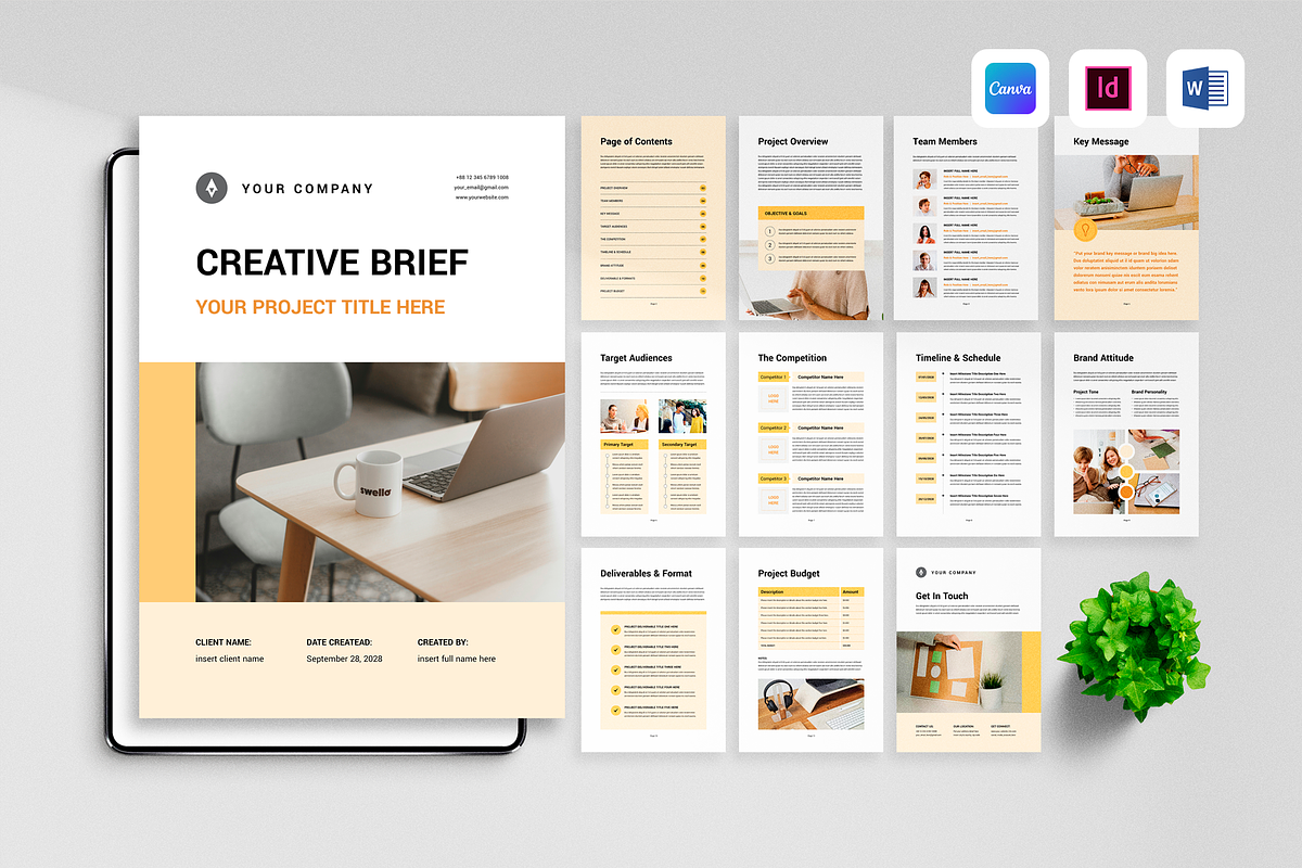 Creative Brief | Canva, Word, INDD, a Brochure Template by Leaflove (Photo 1 of 9)