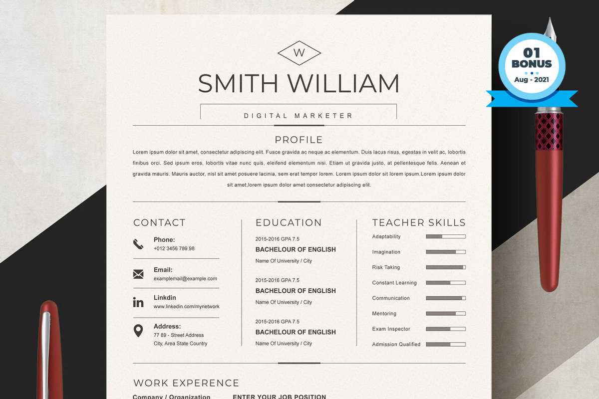 Resume/CV Bundle | 200+ for $29, a Resume Template by ResumeInventor (Photo 187 of 207)