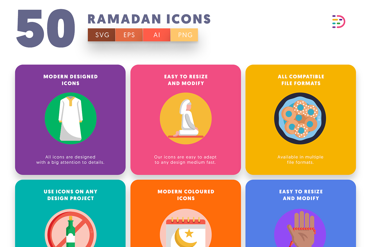 50 Ramadan Icons, an Outline Icon by Dighital (Photo 5 of 10)