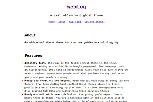 Weblog Old-school Ghost 5.0 Theme