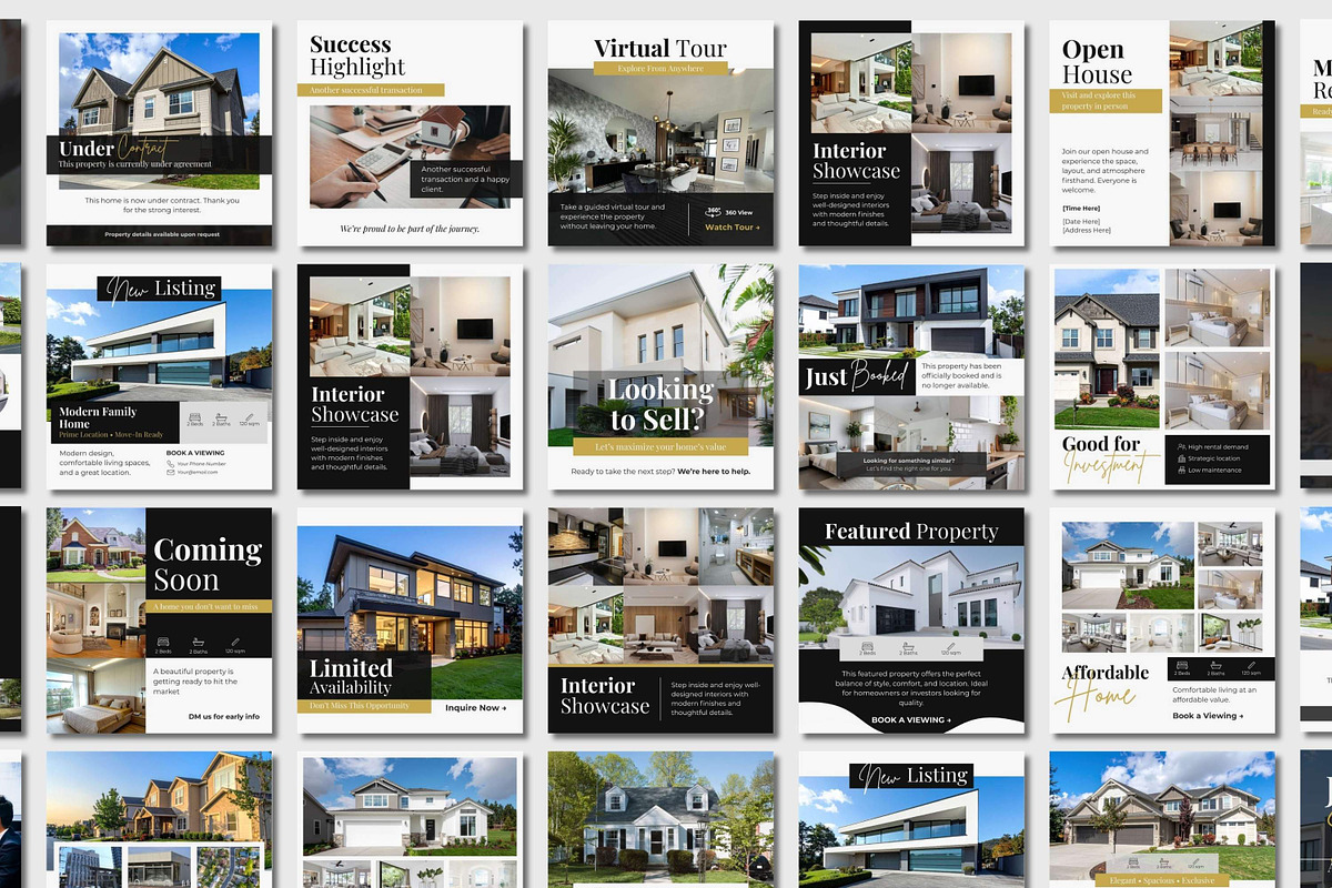 Black Gold Real Estate Instagram Kit, a Social Media Template by Everyday Perfection (Photo 5 of 11)