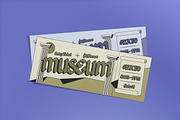 Brown Flat Museum Ticket, a Card Template by graphicook (Thumbnail 1 of 3)
