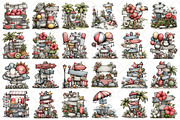 Whimsical Summer Singpost Clipart, an Illustration by Black Bird Studio (Thumbnail 2 of 5)