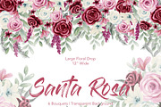 Watercolor Flowers Pink Burgundy, a Graphic by Feather Grace Designs (Thumbnail 3 of 6)
