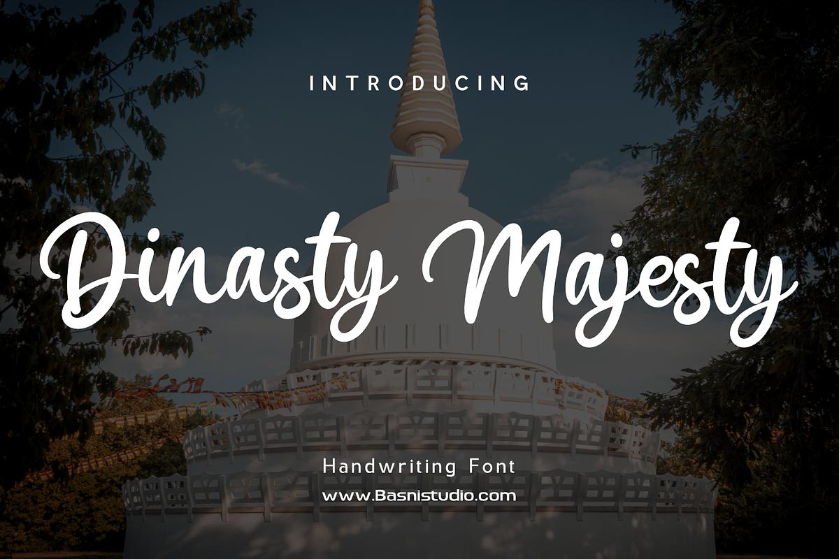 Dinasty Majesty handwriting font, a Handwritten Font by Basnistudio (Photo 1 of 7)