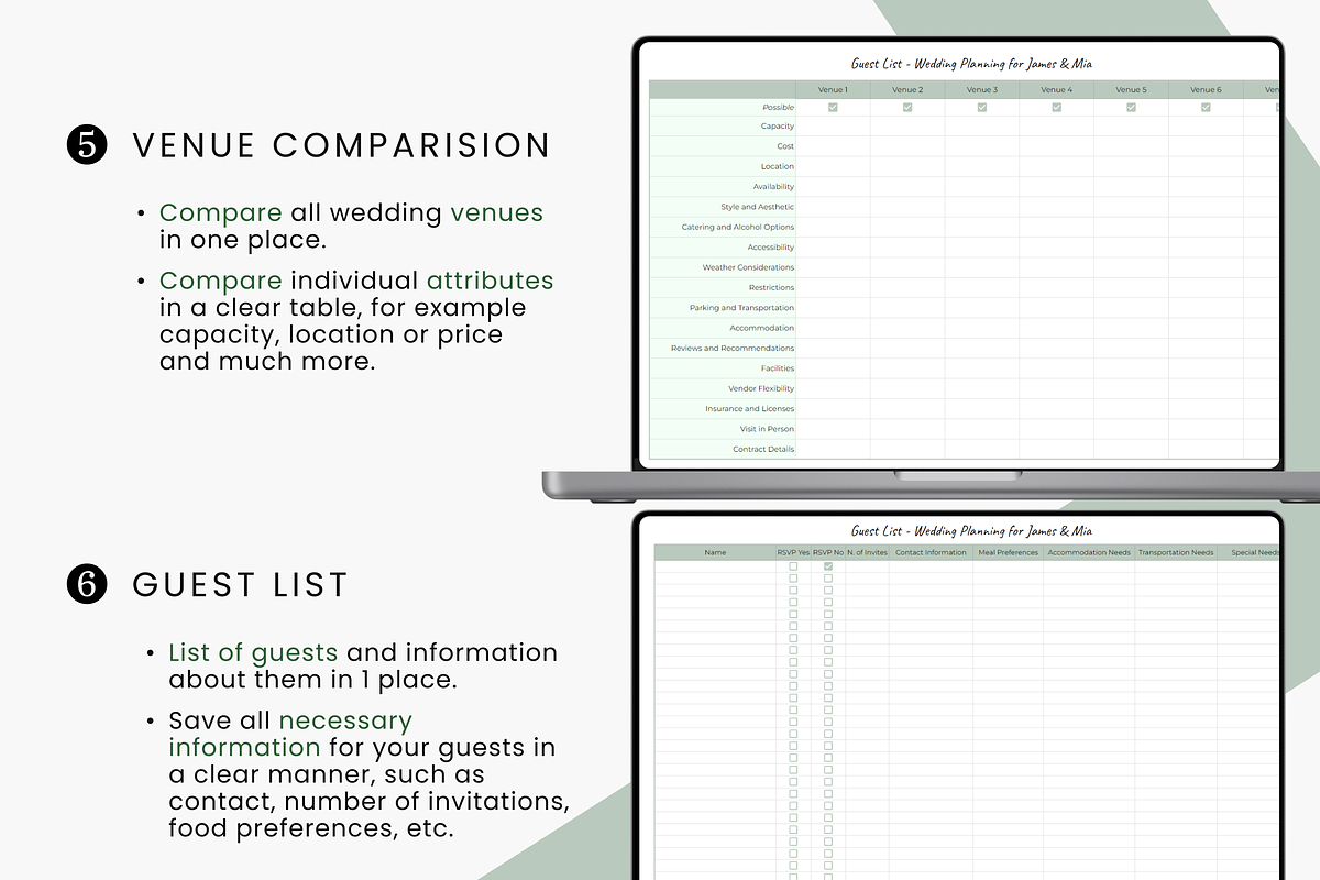 Wedding Planner Spreadsheet, a Templates & Theme by MondaySpark (Photo 4 of 7)