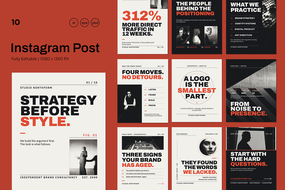 Counterform Creative Agency Social, a Social Media Template by Pitchlook.Studio (Photo 1 of 3)