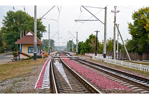 Railway crossing in Ukraine, a Transportation Photo by Leonid Andronov