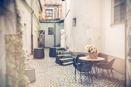Patio containing patio, old, and town, an Architecture Photo by chamillewhite