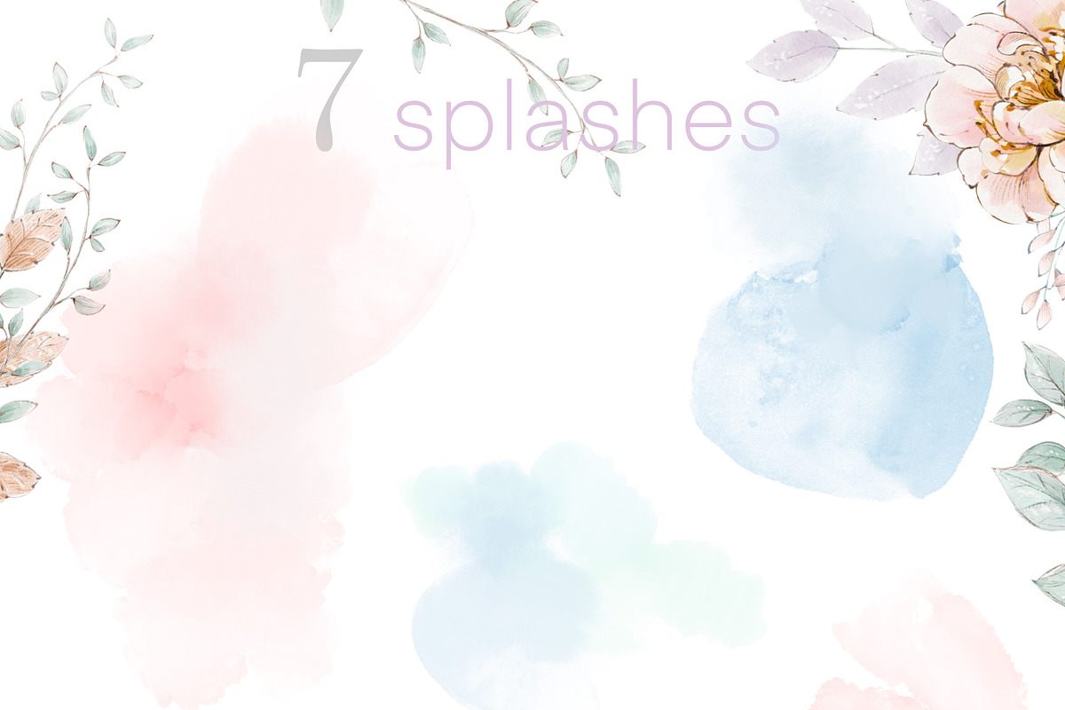 Watercolor Flowers spring teddy set, a Decorative Illustration by Edith’s World (Photo 7 of 8)