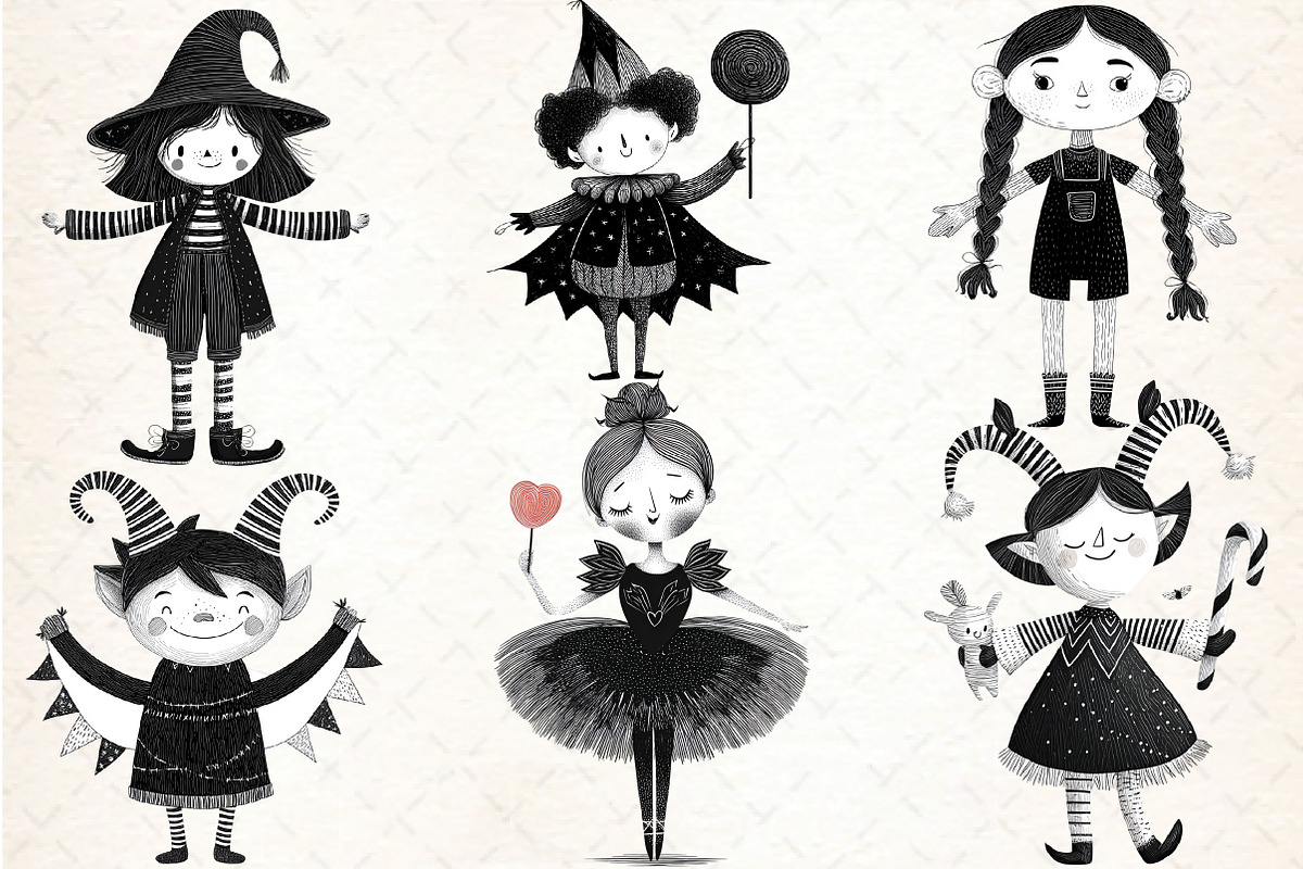 Whimsical Gothic Vampire Dolls Clipa, an Illustration by DreamCafeArt (Photo 3 of 8)